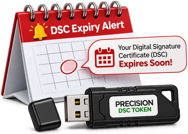 DSC expiry alert calendar with a Precision DSC token
