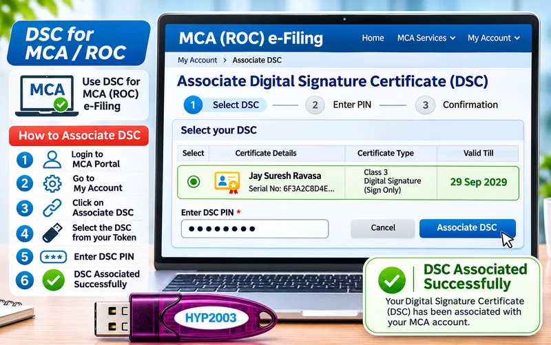 MCA V3 Associate DSC screen
