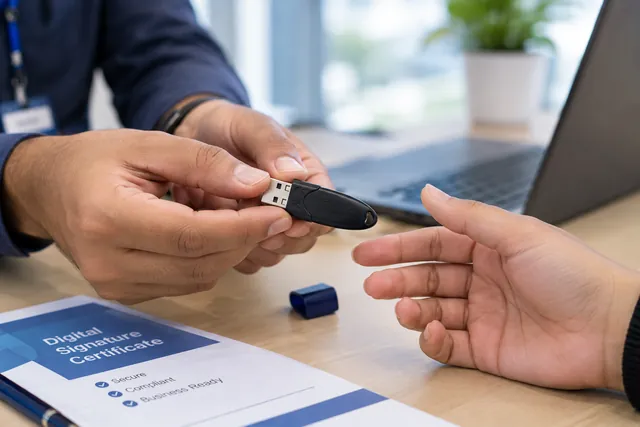 Handing a DSC USB token to a customer